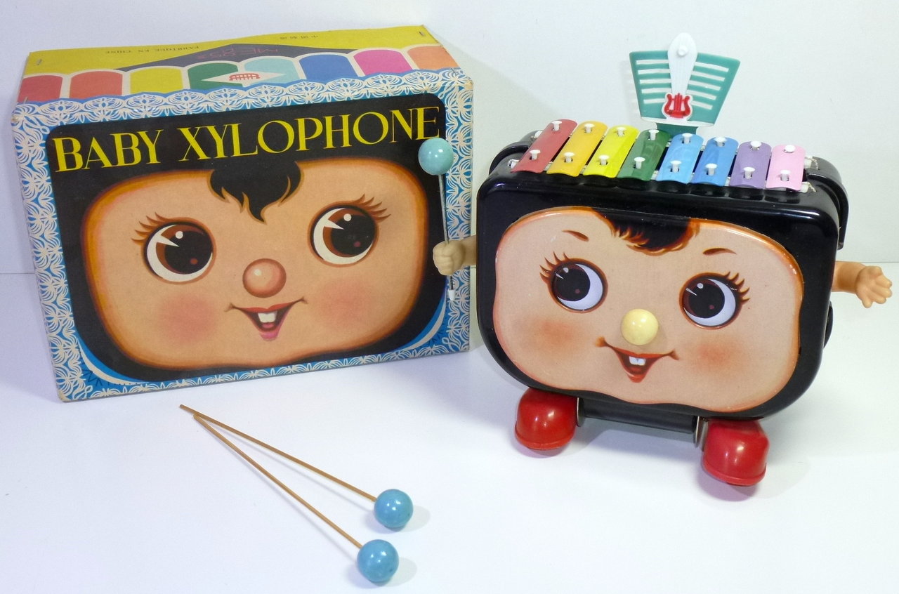 Vintage Chinese # ME 853 BABY XYLOPHONE, battery operated in Original Box.