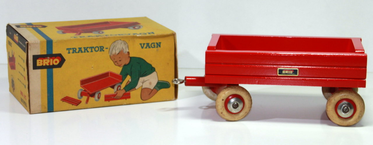 Brio (Sweden) # 31008 Houten Aanhanger voor Tractor 1960's in doos !!