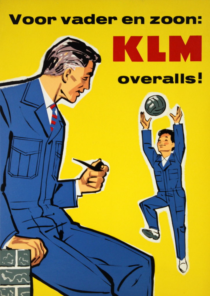 Kartonnen "KLM Overalls" reclamebord uit de 50-er jaren !!