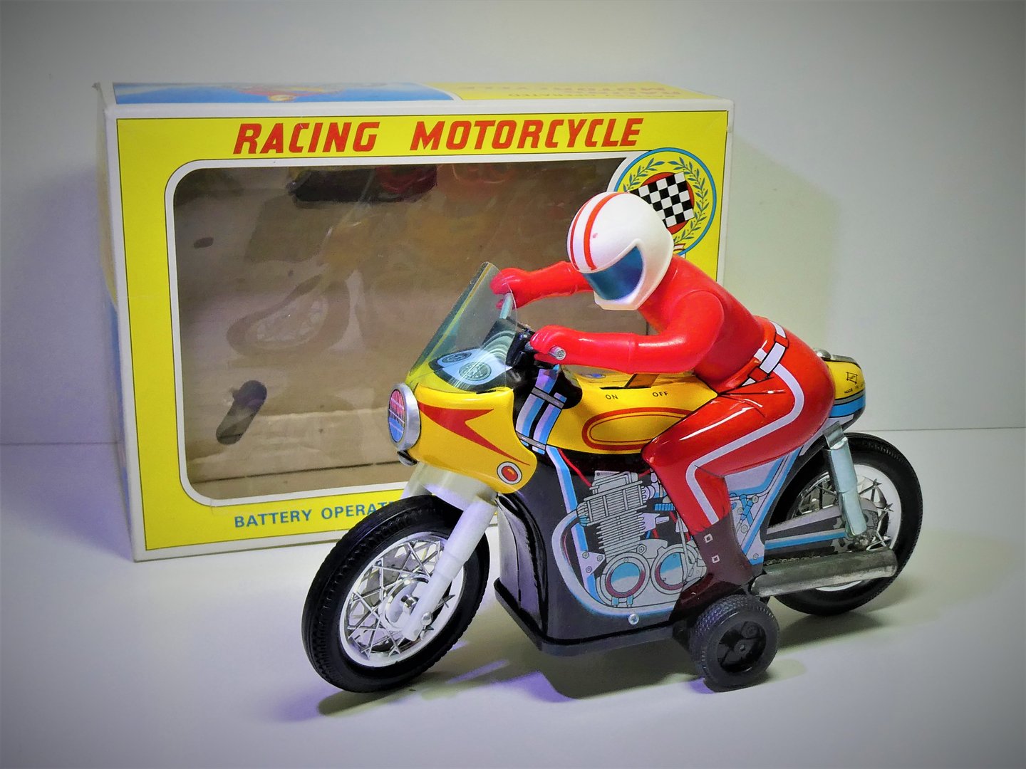 DAIYA (Japan) # 1960's B/O "RACING MOTORCYCLE" in Original Box !!