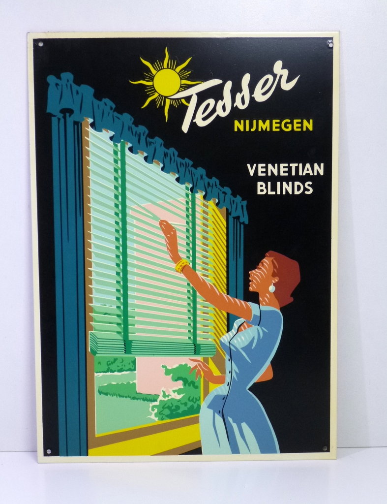 Emaille Reclamebord Tesser (Nijmegen) 'Venetian Blinds'